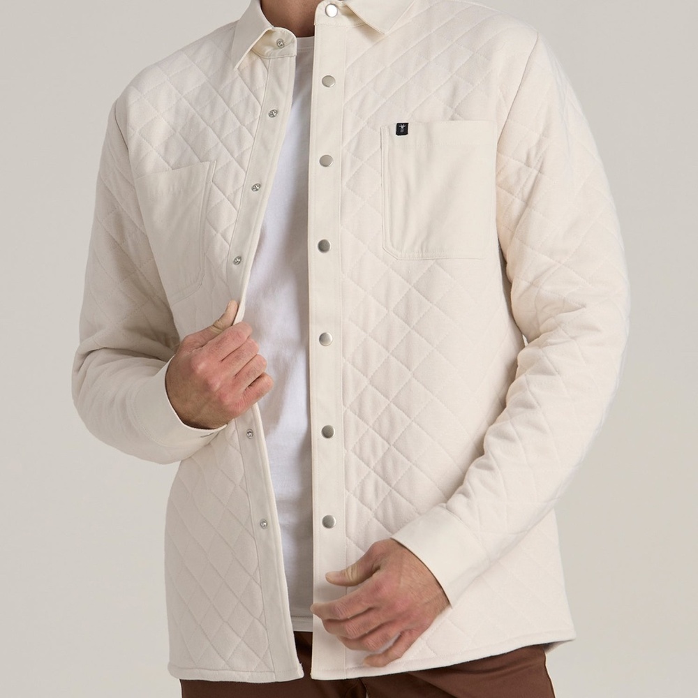 American Tall Quilted Shacket for Tall Men in Natural Size 2XL2XL / Tall / Natur